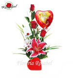 Arreglos Florales Arreglo Floral De Tres Rosas Corazon - cod. 252