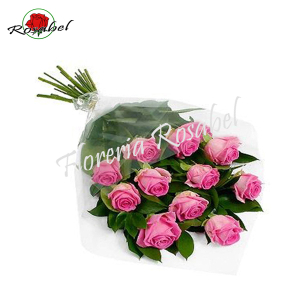 Ramo de 12 rosas rosadas para regalar 