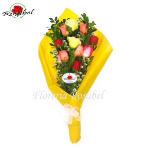 Bouquet of Assorted Color Roses Delivery Lima Peru