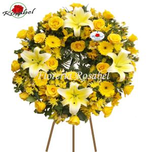 Funeral Crown 06, corona funebre amarilla