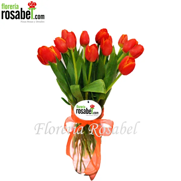 Florero de Tulipanes Naranjas, jarron con tulipanes naranjas