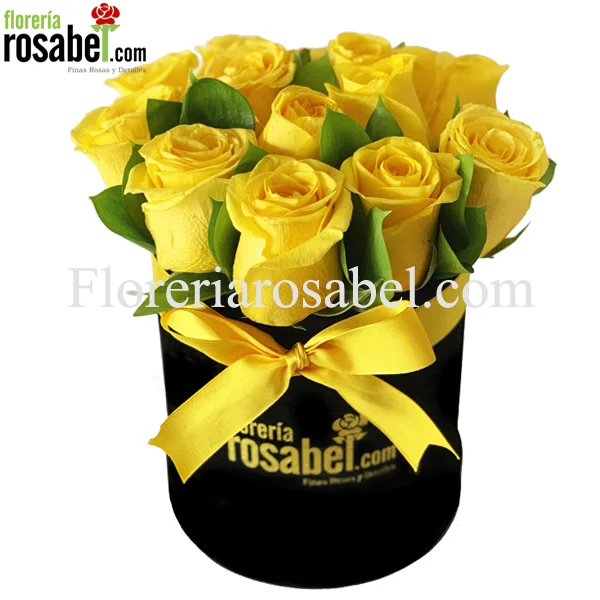 Box de 12 Rosas Amarillas, Caja con Rosas Amarillas