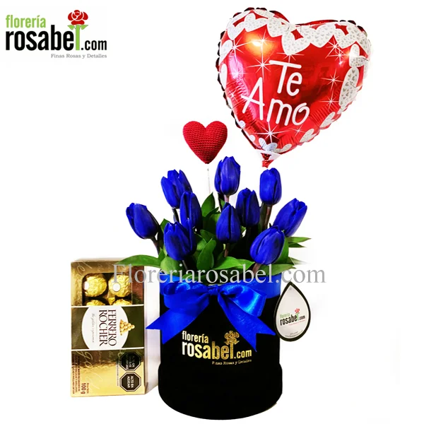 box de Tulipanes Azules en Lima Peru Delivery