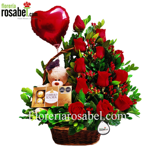 Canasta de rosas rojos, delivery, lima peru  Canasta de rosas rojos, delivery, lima peru
