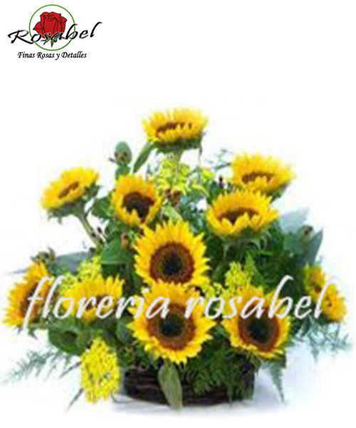 Canasta de Girasoles, Delivery envió a domicilio  Canasta de Girasoles, Delivery envió a domicilio