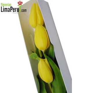 Caja de 3 tulipanes amarillos en lima envio hoy
