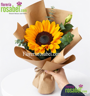 Ramito de 1 girasol individual para mujer con entrega a domicilio en Lima
