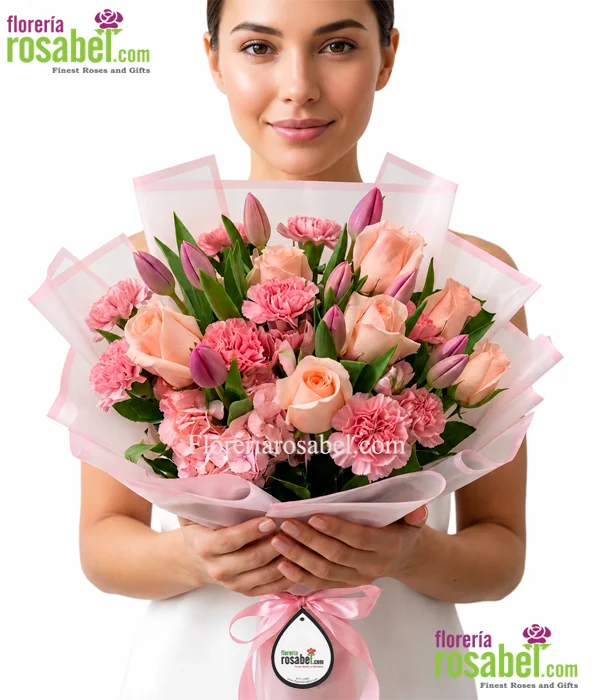 Ramo de rosas y tulipanes con delivery en Lima
